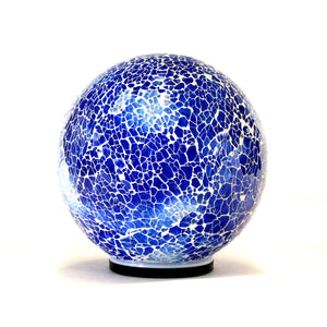 LED Mosaic True Blue Glass Ball - Floral Acres Greenhouse & Garden Centre