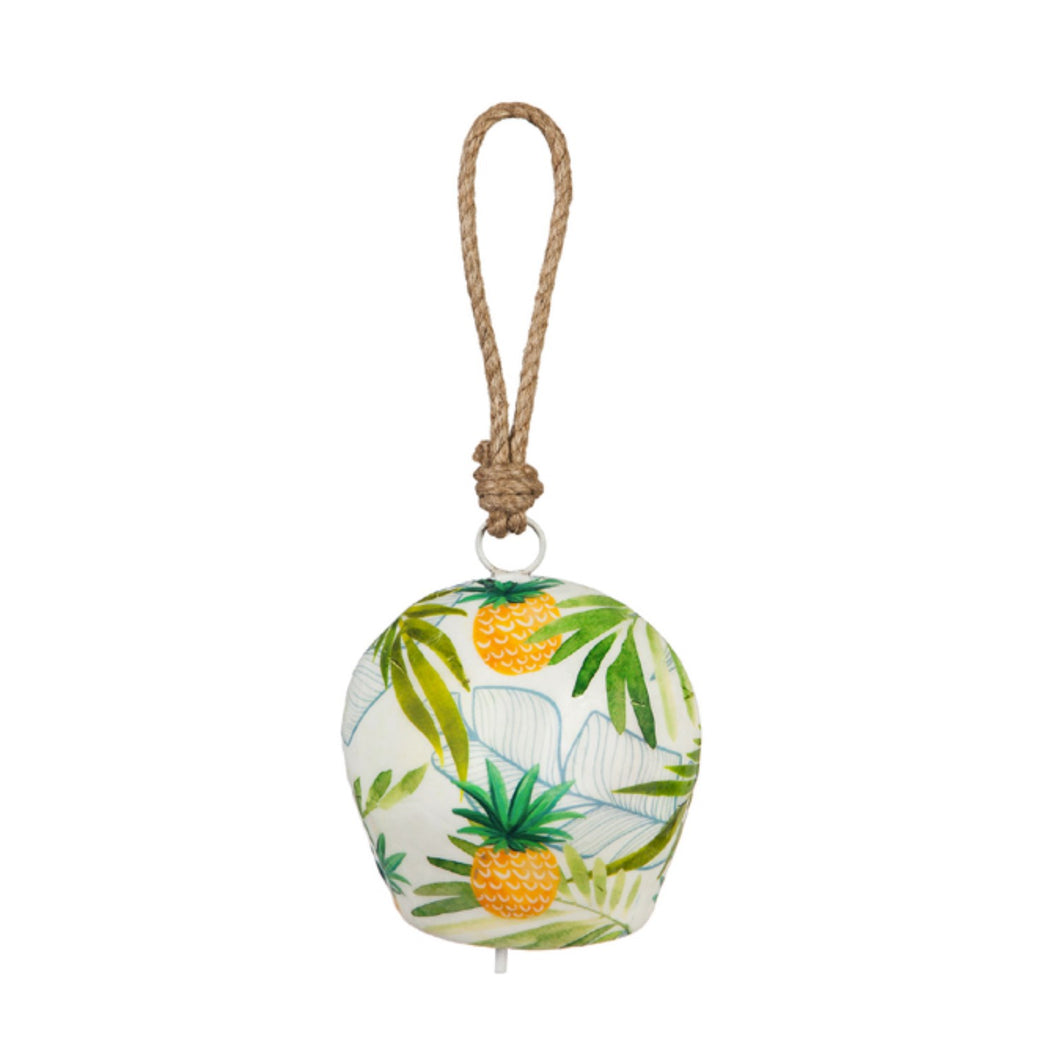 Printed Metal Bell Chime, Tropical Pineapple - Floral Acres Greenhouse & Garden Centre