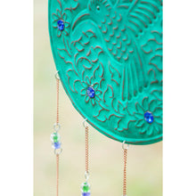 Load image into Gallery viewer, Blue Patina Embossed Metal Hummingbird Wind Chime - Floral Acres Greenhouse &amp; Garden Centre
