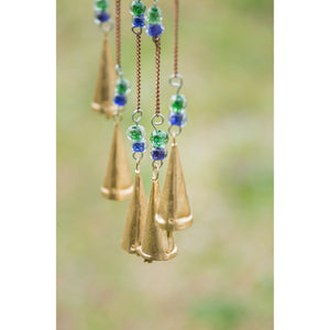 Blue Patina Embossed Metal Hummingbird Wind Chime - Floral Acres Greenhouse & Garden Centre