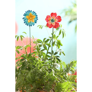 Plant Pick, Glossy Metal Flower, 2 Assorted - Floral Acres Greenhouse & Garden Centre