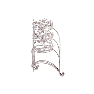 3 Tier Collapsible Plant Stand, White Botanical - Floral Acres Greenhouse & Garden Centre