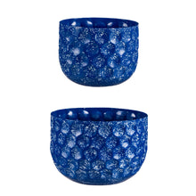 Load image into Gallery viewer, Planter, Embossed Honeycomb, Dark Blue, 10in - Floral Acres Greenhouse &amp; Garden Centre
