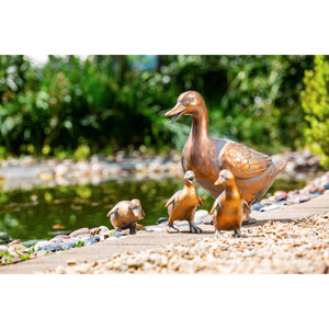 Bronze Polystone Duck Family Garden Statue, Baby - Floral Acres Greenhouse & Garden Centre