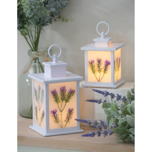LED Lantern, Purple Lilac Design, Large - Floral Acres Greenhouse & Garden Centre
