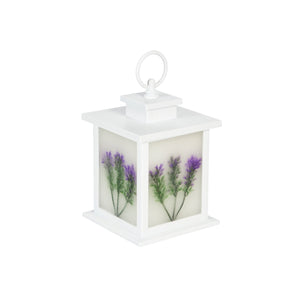 LED Lantern, Purple Lilac Design, Small - Floral Acres Greenhouse & Garden Centre
