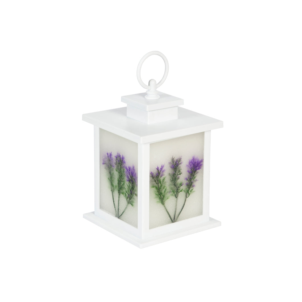LED Lantern, Purple Lilac Design, Small - Floral Acres Greenhouse & Garden Centre