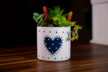 Load image into Gallery viewer, Pot, 5in, Ceramic, Country Heart, Blue - Floral Acres Greenhouse &amp; Garden Centre
