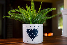 Load image into Gallery viewer, Pot, 6in, Ceramic, Country Heart, Blue - Floral Acres Greenhouse &amp; Garden Centre
