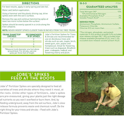 Jobe's Tree & Shrub Fertilizer Spike [15-3-3], 9pk - Floral Acres Greenhouse & Garden Centre
