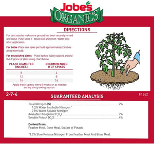 Jobe's Organic Vegetable Spike [2-7-4], 50pk - Floral Acres Greenhouse & Garden Centre