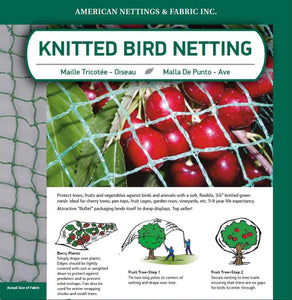 Knitted Bird Netting, 1in Mesh, 30ft x 30ft - Floral Acres Greenhouse & Garden Centre