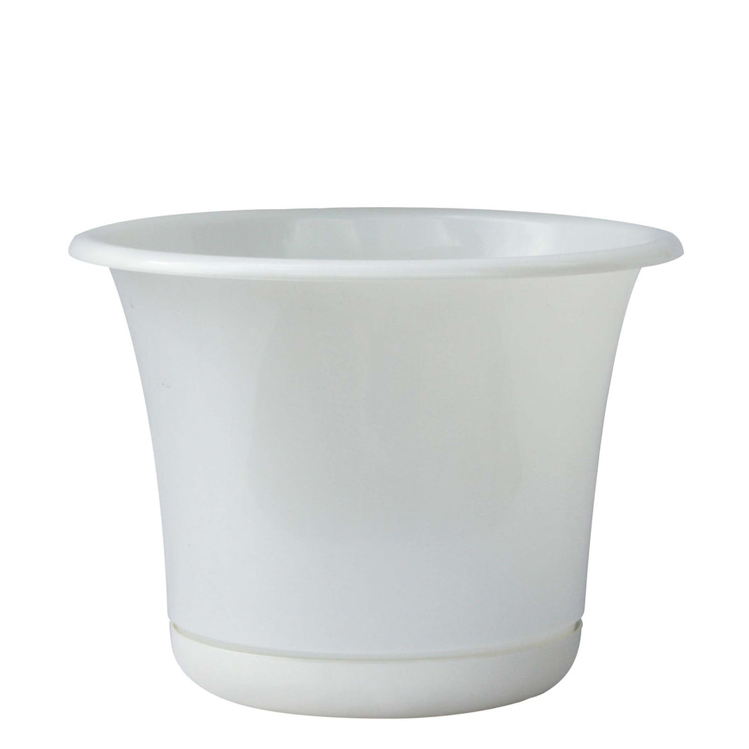Planter, 8in, Expressions with Saucer, White