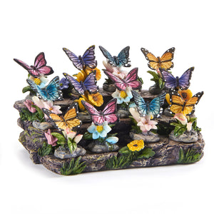Polystone Butterfly and Flower Figurine, Assorted - Floral Acres Greenhouse & Garden Centre