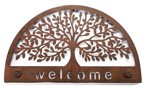 Rustic Metal Tranquility Tree Welcome Sign - Floral Acres Greenhouse & Garden Centre