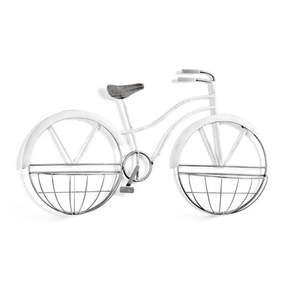 Metal Bicycle Wall Planter, White - Floral Acres Greenhouse & Garden Centre