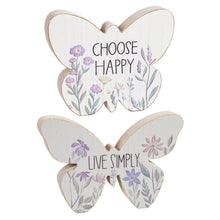Load image into Gallery viewer, Wood Floral Butterfly with Sentiment, 2 Assorted - Floral Acres Greenhouse &amp; Garden Centre
