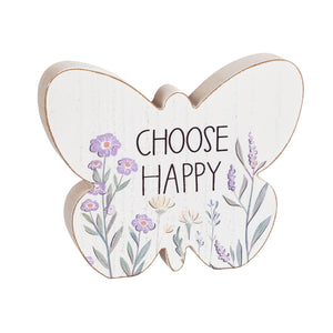 Wood Floral Butterfly with Sentiment, 2 Assorted - Floral Acres Greenhouse & Garden Centre