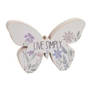 Wood Floral Butterfly with Sentiment, 2 Assorted - Floral Acres Greenhouse & Garden Centre