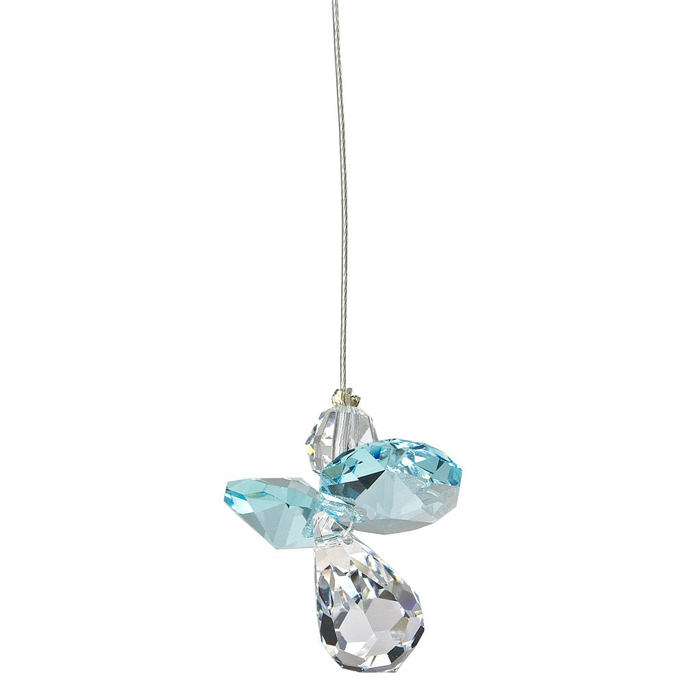Crystal Guardian Angel Suncatcher, Aquamarine - Floral Acres Greenhouse & Garden Centre