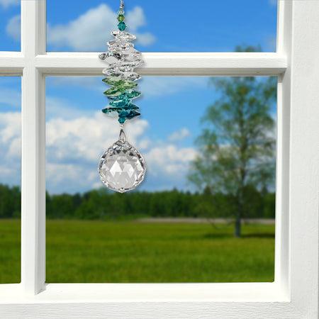 Crystal Grand Cascade Suncatcher, Green - Floral Acres Greenhouse & Garden Centre