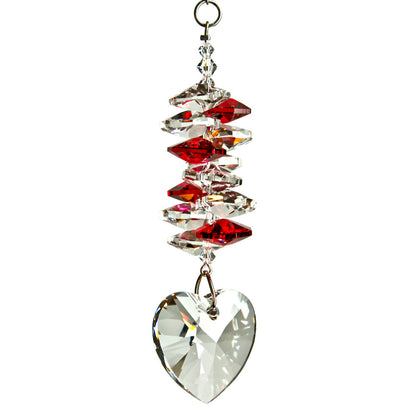 Crystal Heart Cascade Suncatcher, Ruby - Floral Acres Greenhouse & Garden Centre