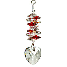 Load image into Gallery viewer, Crystal Heart Cascade Suncatcher, Ruby - Floral Acres Greenhouse &amp; Garden Centre
