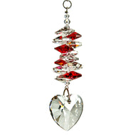 Crystal Heart Cascade Suncatcher, Ruby - Floral Acres Greenhouse & Garden Centre