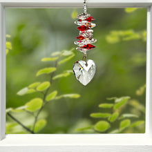 Load image into Gallery viewer, Crystal Heart Cascade Suncatcher, Ruby - Floral Acres Greenhouse &amp; Garden Centre
