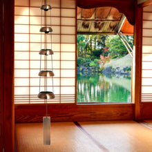 Load image into Gallery viewer, Temple Bells Wind Chime, Quintet, Copper, 32in - Floral Acres Greenhouse &amp; Garden Centre
