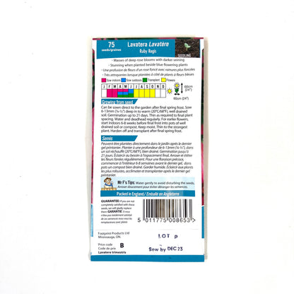 Lavatera - Ruby Regis Seeds, Mr Fothergill's - Floral Acres Greenhouse & Garden Centre