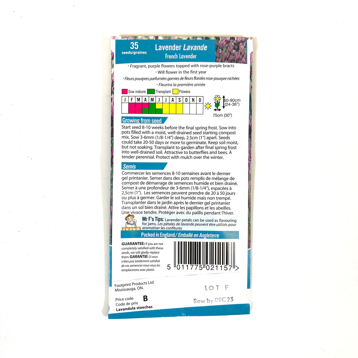 Lavender - French Seeds, Mr Fothergill's - Floral Acres Greenhouse & Garden Centre