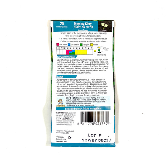 MorningGlory - Moonflower Seeds, Mr Fothergill's - Floral Acres Greenhouse & Garden Centre