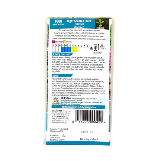 Stock - Night Scented Seeds, Mr Fothergill's - Floral Acres Greenhouse & Garden Centre