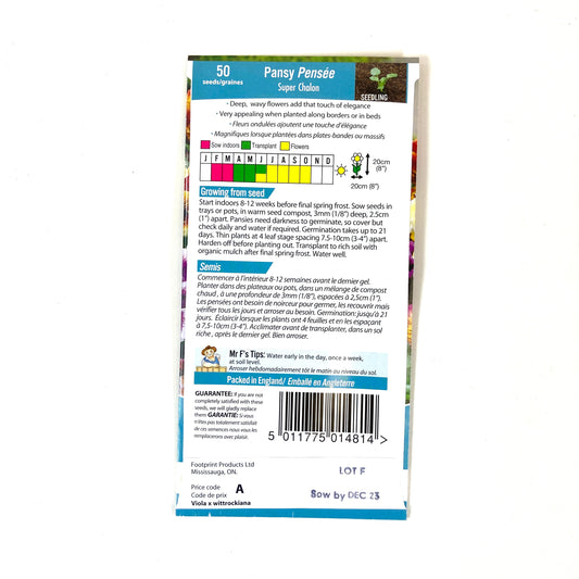 Pansy - Super Chalon Seeds, Mr Fothergill's - Floral Acres Greenhouse & Garden Centre