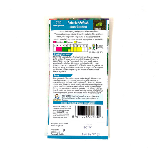 Petunia - Balcony Choice Seeds, Mr Fothergill's - Floral Acres Greenhouse & Garden Centre