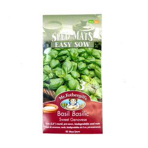 Basil - Sweet Genovese Seed Mat, Mr Fothergill's - Floral Acres Greenhouse & Garden Centre