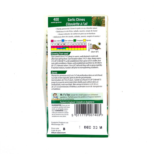 Chives - Garlic Seeds, Mr Fothergill's - Floral Acres Greenhouse & Garden Centre