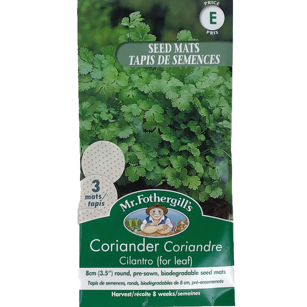 Cilantro for Leaf Seed Mat, Mr Fothergill's