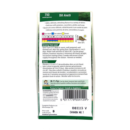 Dill Seeds, Mr Fothergill's - Floral Acres Greenhouse & Garden Centre