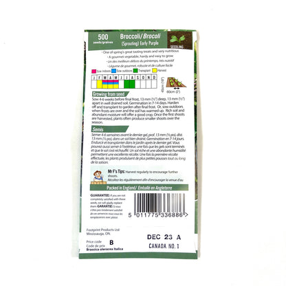Broccoli - Purple Sprouting Seeds, Mr Fothergill's - Floral Acres Greenhouse & Garden Centre