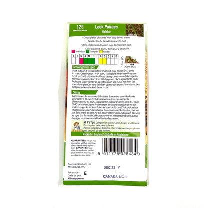 Leek - Malabar Seeds, Mr Fothergill's - Floral Acres Greenhouse & Garden Centre