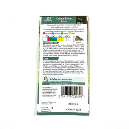 Lettuce - Romaine Seeds, Mr Fothergill's - Floral Acres Greenhouse & Garden Centre
