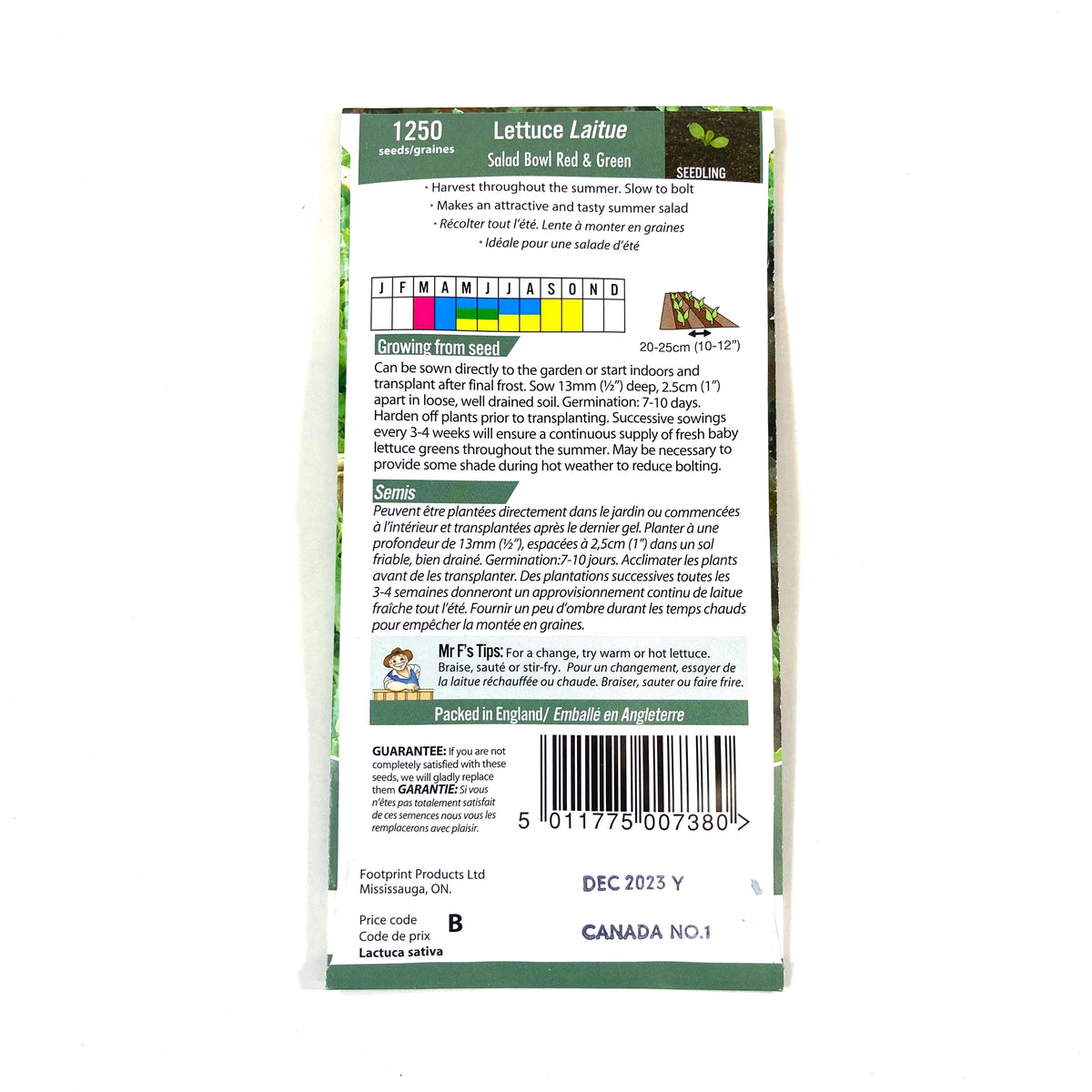 Lettuce - Salad Bowl Mix Seeds, Mr Fothergill's - Floral Acres Greenhouse & Garden Centre