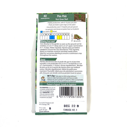 Pea - Hurst Green Shaft Seeds, Mr Fothergill's - Floral Acres Greenhouse & Garden Centre
