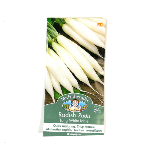 Radish - Long White Icicle Seeds, Mr Fothergill's - Floral Acres Greenhouse & Garden Centre