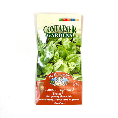 Spinach - Emilia F1 Seeds, Mr Fothergill's - Floral Acres Greenhouse & Garden Centre