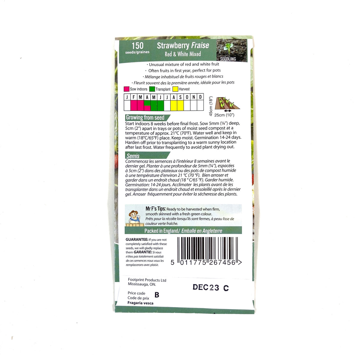 Strawberry - Red/White Mix Seeds, Mr Fothergill's - Floral Acres Greenhouse & Garden Centre