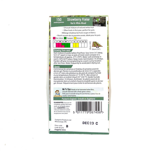 Strawberry - Red/White Mix Seeds, Mr Fothergill's - Floral Acres Greenhouse & Garden Centre