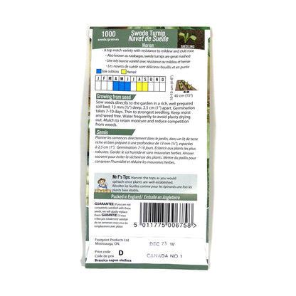 Turnip - Swede Marian Seeds, Mr Fothergill's - Floral Acres Greenhouse & Garden Centre